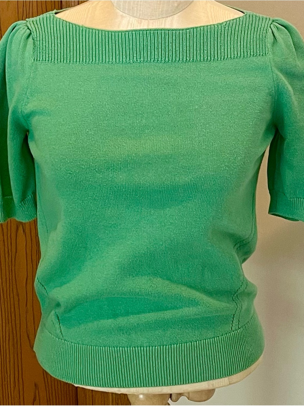 LOFT Mint Green Boatneck Short Sleeve Knit Sweater